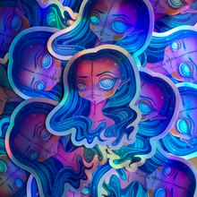 Load image into Gallery viewer, Blue Babe Holo Sticker
